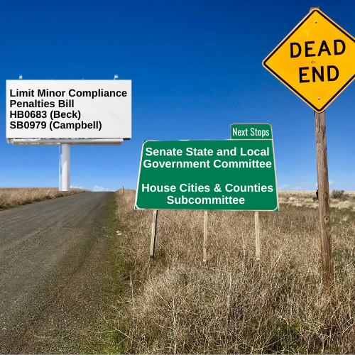 Dead End Limit Minor Compliance Penalties Bill